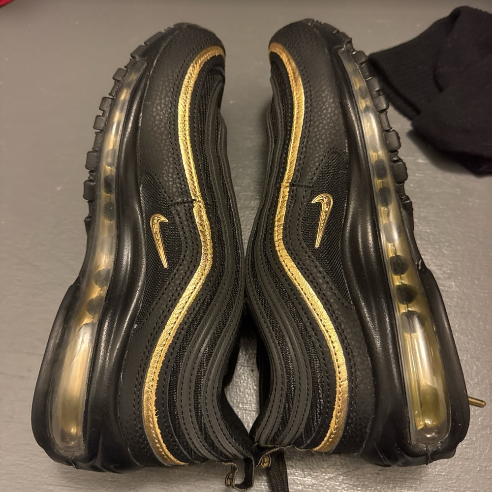 Nike Black and Gold Air Max 97 Sneakers